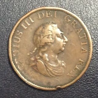 1799 Great Britain George Iii 1/2 Half Penny