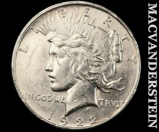 1922 - D Peace Dollar - Scarce Better Date G5219