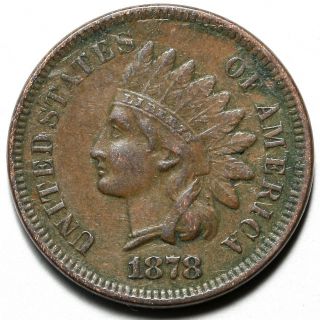 1878 United States Bronze Indian Head 1 One Cent Coin