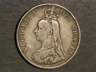 Great Britain 1889 2 Florin Victoria Silver Fine