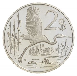 World Coin - 1974 Cayman Islands 2 Dollars - World Silver Coin - 29.  9g 205