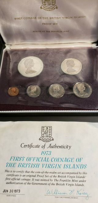 1973 First Official Coinage Of The British Virgin Islands Proof Set