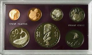 Cook Islands - (7) Coin Proof Set - 1972 - Includes " Weenie " Dollar - Ogp