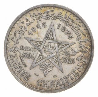 SILVER - WORLD COIN - 1956 Morocco 500 Francs - World Silver Coin - 22.  5g 255 2