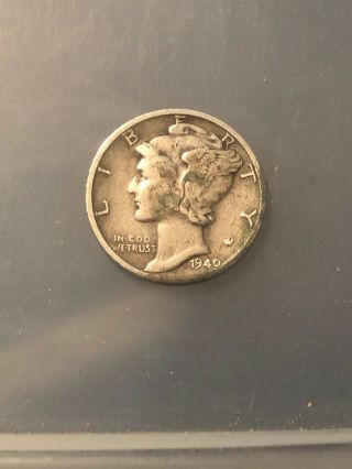 1940 - S Mercury Dime,  Circulated,  90 Silver Us Coin