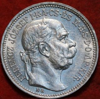 Uncirculated 1914 Hungary 1 Korona Silver Foreign Coin