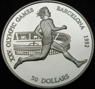 Cook Islands 50 Dollars 1990 Proof - Silver - Olympic Games Barcelona - 1167 ¤