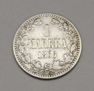 Finland,  1 Markka 1866,  Silver,