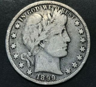 1899 Barber Half Dollar In Archival Safe 2x2 Double Pocket Flip