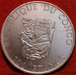 Uncirculated 1993 Republic Of Congo 100 Francs Foreign Coin