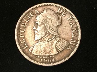 Panama 1904.  900 Silver 5 Centesimos