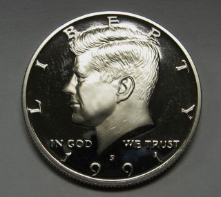 1991 - S Clad Proof John F Kennedy Half Dollar Flashy Gem Example Dutch