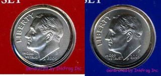 2011 P & D 2 Coin Roosevelt Dime Set Satin Finish Gem Bu