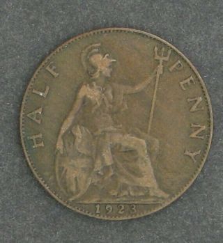 1923 Great Britain (uk) Half Penny – King George V