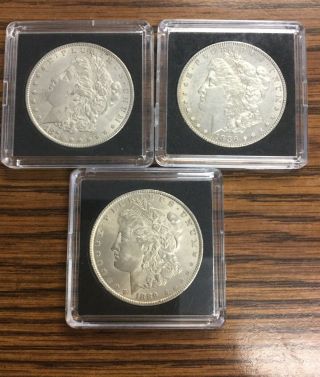 3 - Morgan Silver Dollars,  1878 - S,  1886,  1889
