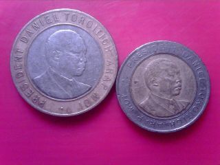 Kenya 5 Shillings 1997 10 Shillings 1995 Jul14