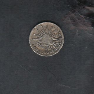 1827 Mo Jm Mexico Silver 1/2 Real