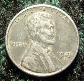 1943 - D Planchet Error Steel Wheat Penny Lincoln One Cent Coin Denver Estate 1c 5