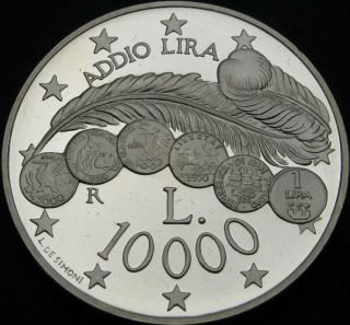 San Marino 10000 Lire 2001r Proof - Silver - Last Lire Coinage - 591 ¤