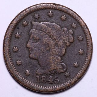 1845 Braided Hair Large Cent K1wb