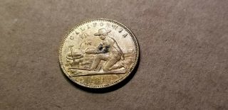 1849 $5 California Counter Token Gold Panner
