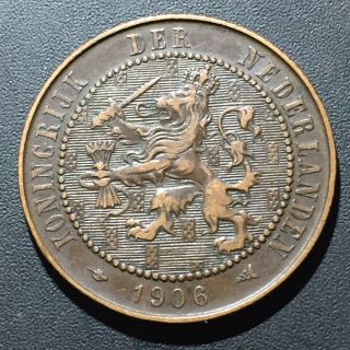 Old Foreign World Coin: 1906 Netherlands 2 1/2cents