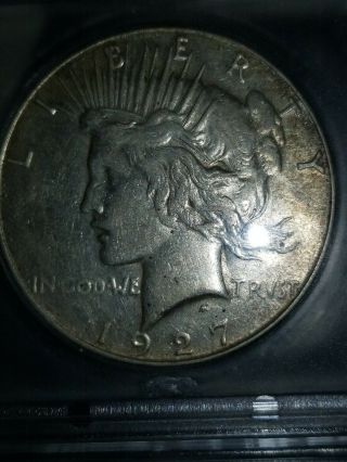 1927 - S Peace Silver Dollar,  ICG AU50,  Tough Date,  Certified,  Good Mark 4