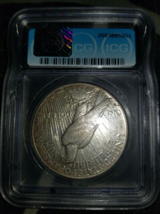 1927 - S Peace Silver Dollar,  ICG AU50,  Tough Date,  Certified,  Good Mark 6