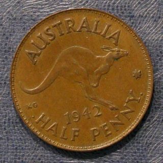 1942 (i) Australia Half 1/2 Penny Coin - - Uncirculated - - Km 41