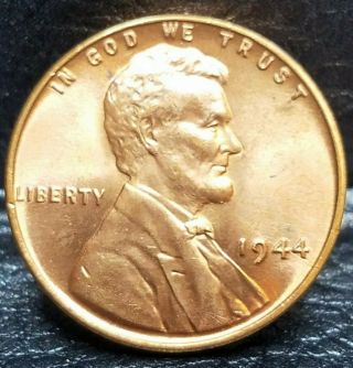 1944 Lincoln Wheat Penny Cent - " Stunning " Gem/brilliant Uncirculated 49