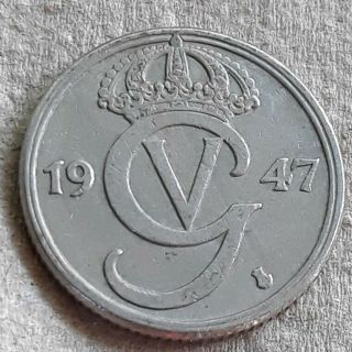 Sweden Swedish Km796 1947 Old Vintage Antique 50 Ore Coin