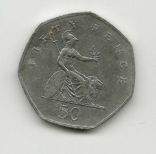World Coins - United Kingdom 50 Pence 1997 Coin Km 940.  1