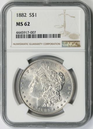 1882 Morgan Dollar Silver $1 Ms 62 Ngc