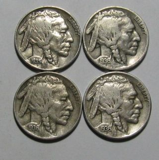 1935 S 1936 1936 D 1936 S Buffalo Nickel - Mixed - 108su