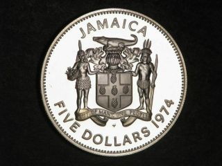 JAMAICA 1974 $5 Norman Manley Silver Crown Choice Proof 2
