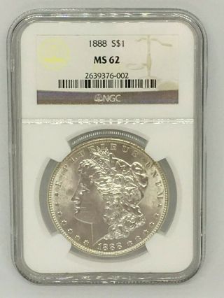 1888 Morgan Dollar Silver $1 Ms 62 Ngc