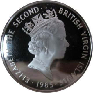 1985 Elizabeth The Second British Virgin Islands $20 Silver Coin Ship Lantern