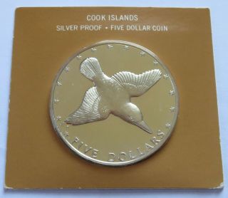 1976 Cook Island $5 Silver Proof Coin,  Five Dollars Franklin (232018m)