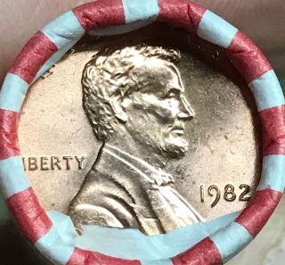 1982 P Small Date Copper Lincoln Cent Roll Penny Obw Uncirculated
