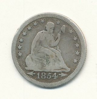 1854 Seated Liberty Silver Quarter " With Arrows " Exact Coin Shown