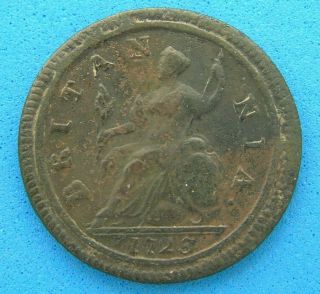 1723 Great Britain Colonial 1/2 Penny Coin,  King George I,  9.  6 Grams,  28.  4 Mm