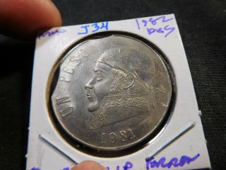 J34 Mexico 1982 Peso Double Clip Error