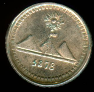 1878 Guatemala Silver 1/4 Real Uncirculated