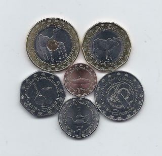 Mauritania 2017 - 2018 6 Coins Uncirculated Set 1/5 1 2 5 10 & 20 Ouguiya