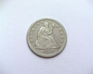 1857 - O Seated Liberty Silver 25 Cents Extremely Fine