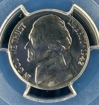 1942 US Copper Jefferson Nickel Type 1 5C 5 Cent $0.  05 PCGS Proof PR66 (DX067) 3