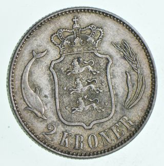 SILVER - WORLD Coin - 1916 Denmark 2 Kroner - World Silver Coin 15 Grams 204 2