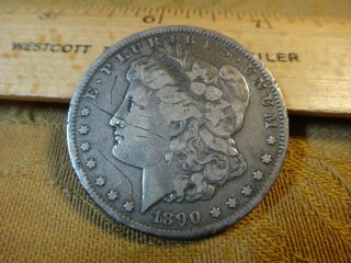 1890 - Cc United States Morgan Silver Dollar $1 Coin (damage) - S&h Usa