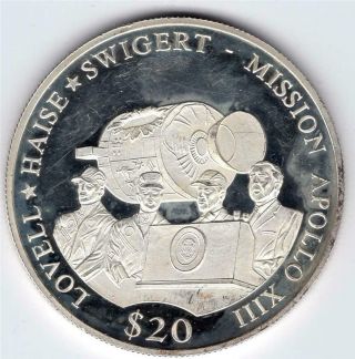 2000 Apollo Xiii Commemorative Silver 20 Dollar Coin