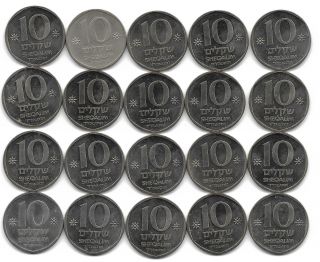 Israel 1984 20 x 10 Sheqalim Theodor Herzl unc coins 2